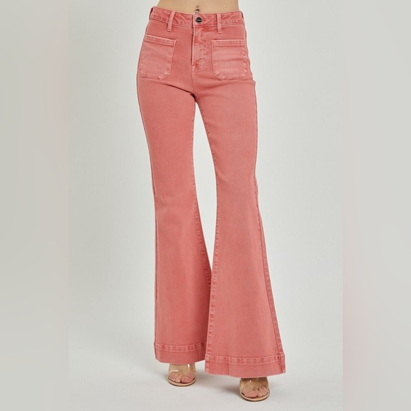 High Rise Patch Pocket Bell Bottom Jeans - Risen - Picture 2 of 5
